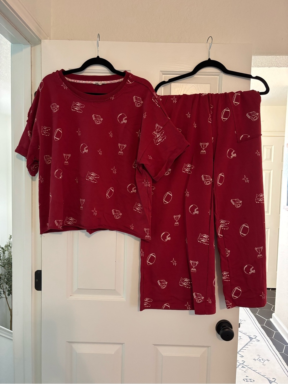 Umgee Maroon Football Print Set